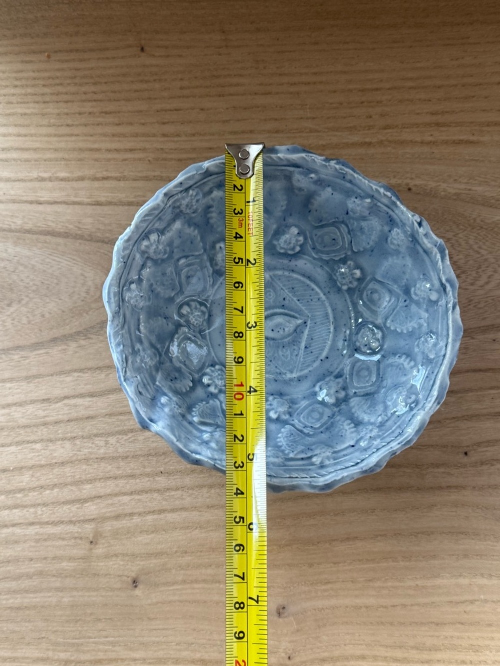 Signed Studio Pottery Blue Speckled Bowl Textured Handmade Ceramic - Picture 6 of 7
